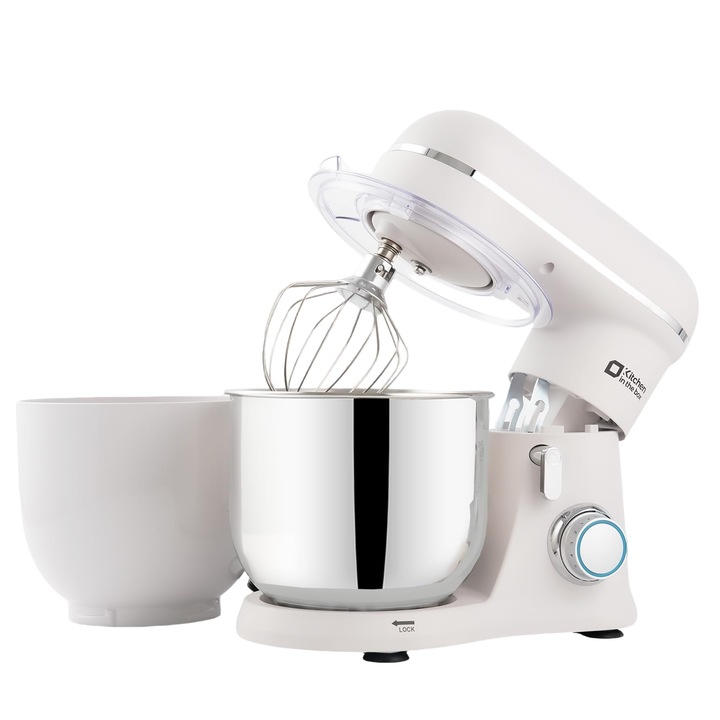 Tálkás mixer, Kitchen in the box, 2 tál 3,5L, 10 sebességfokozat, fehér