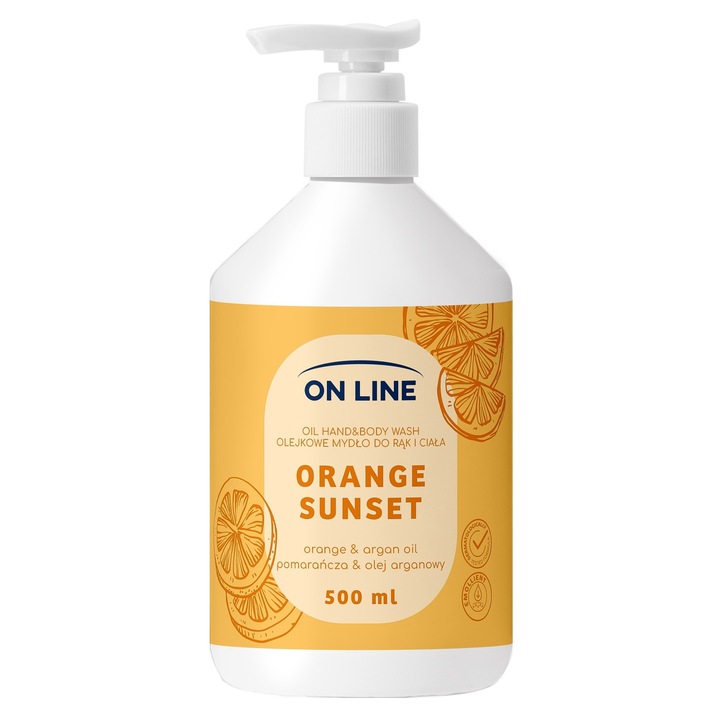 Сапун за ръце и тяло, On Line, портокал, 500 мл