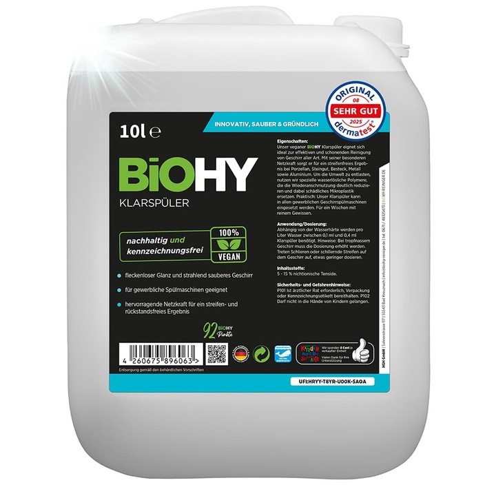 Biohy öblítőszer, 10 literes kanna, folyékony, extra erős zsíroldó, háztartási és vendéglátóipari felhasználásra