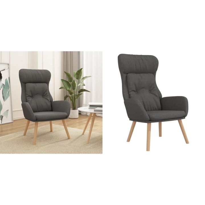 Scaun de relaxare, gri inchis, textil