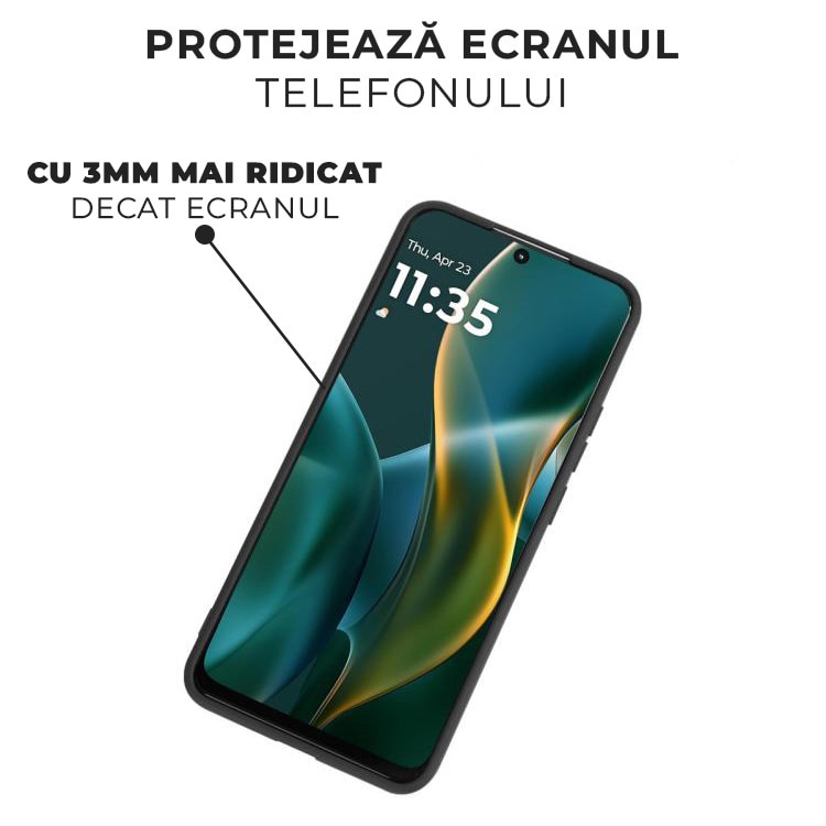 Husa pentru Motorola Moto G06 Daden® Silicon SoftFlex, Ultra Slim, Protectie sporita, Interior de microfibra, Negru