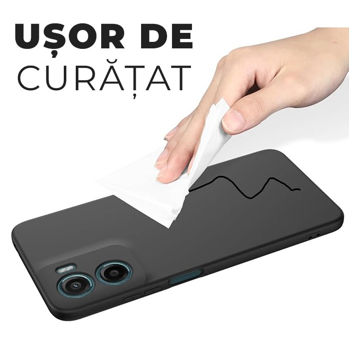 Husa pentru Motorola Moto G06 Daden® Silicon SoftFlex, Ultra Slim, Protectie sporita, Interior de microfibra, Negru