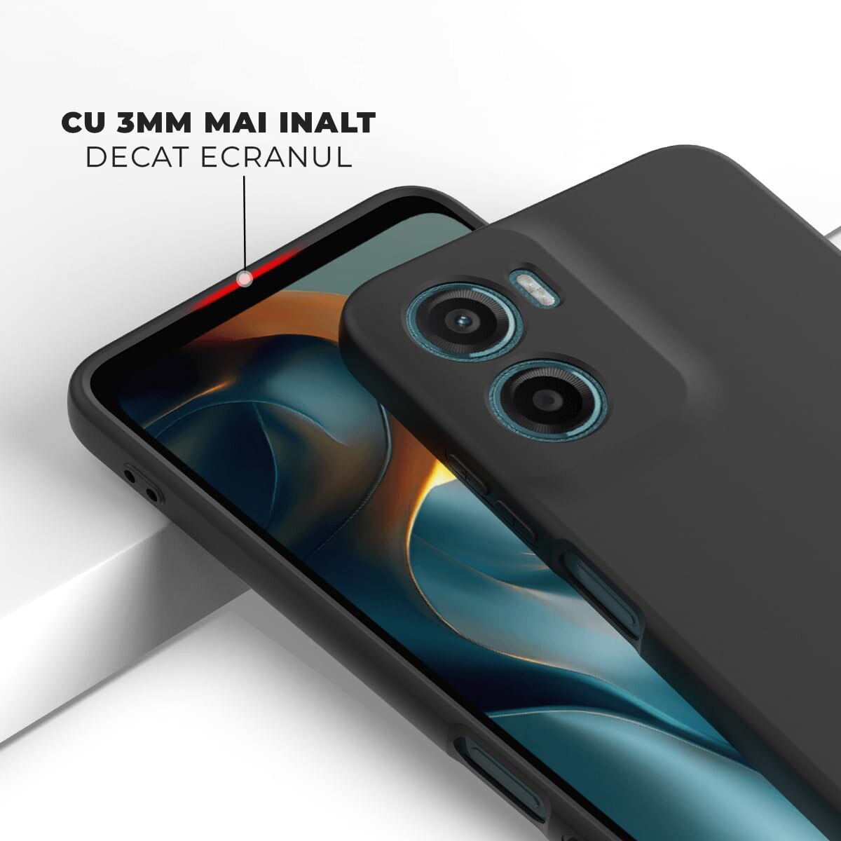 Husa pentru Motorola Moto G06 Daden® Silicon SoftFlex, Ultra Slim, Protectie sporita, Interior de microfibra, Negru