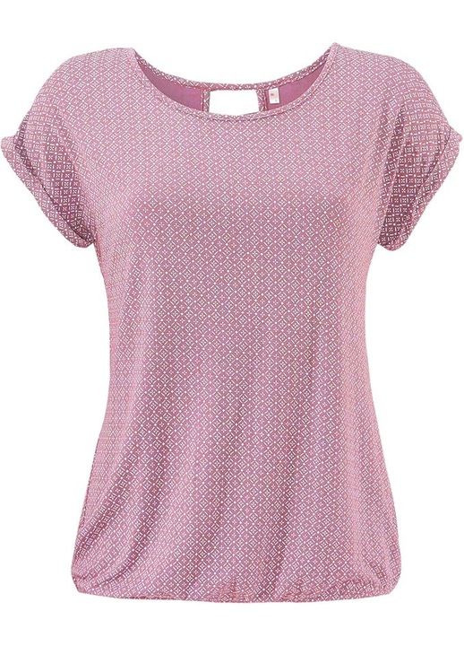 Tricou de vara pentru femei, imprimeu minimalist integral, elastic, simplu Roz S