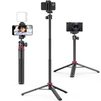Trepied Foto Telescopic, ULANZI MT-44, 150 cm, monopod pentru Vlog, clema 2-in-1 pentru telefon, cap 360° pentru camera, compatibil cu iPhone, Sony, DJI Osmo Nano si camere sport, usor de transportat