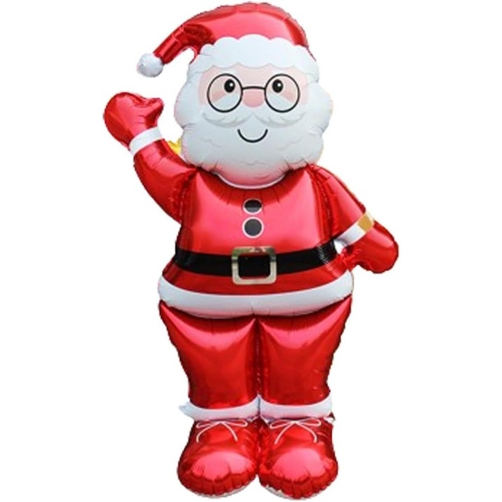 Балон Дядо Коледа, Flippy, от алуминиево фолио, 90 x 155 см, червен