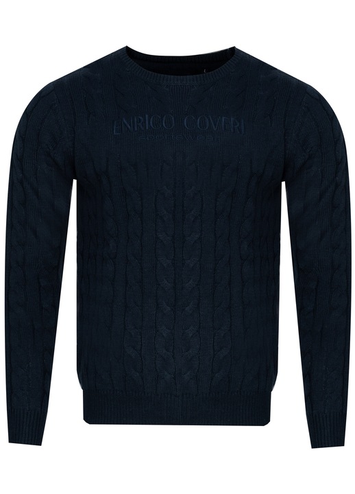 Pulover barbati CO52253/923, Enrico Coveri, Acril, Bleumarin