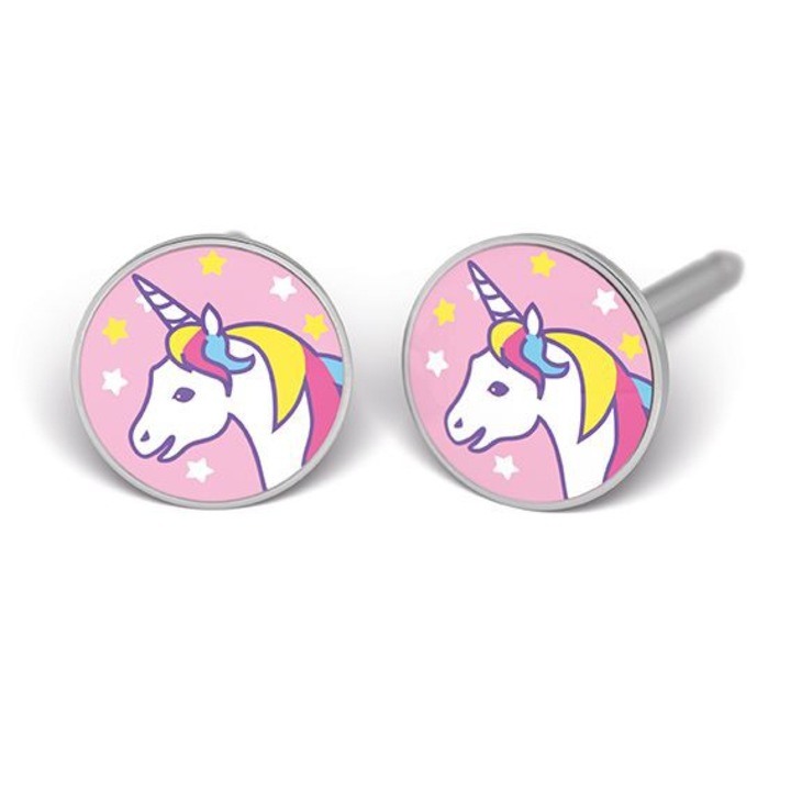 Studex 7512-0654 fülbevaló, unikornis design, ezüst, 5 mm, 2 darabos szett