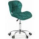Въртящ се офис стол, кадифена тапицерия, геометричен дизайн, хромиран, 360°