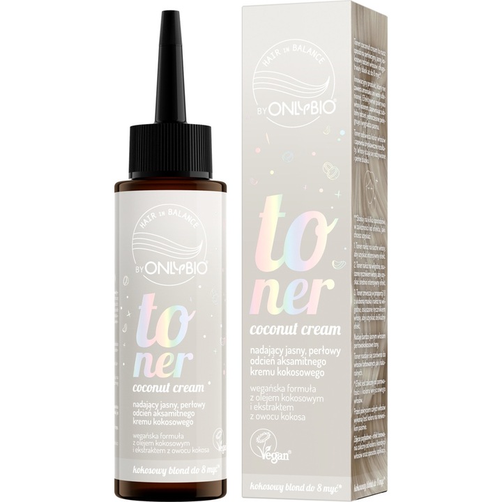 Toner de par Coconut Cream, OnlyBio, 100ml, vegan, nuanta perlata, fara amoniac