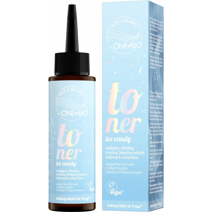 Toner de par Ice Candy, OnlyBio, 100ml, nuanta albastra rece, vegan
