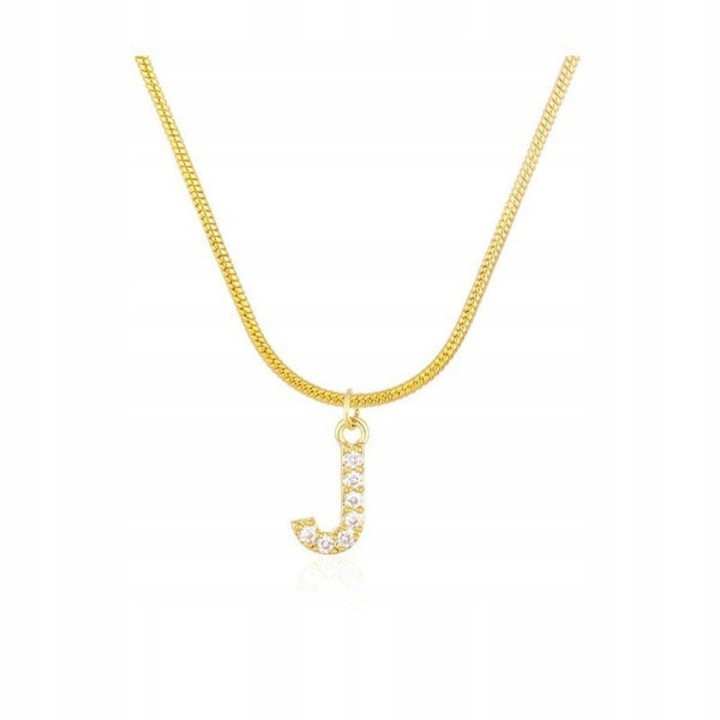 Colier dama Ecarla, litera J, 18,50cm
