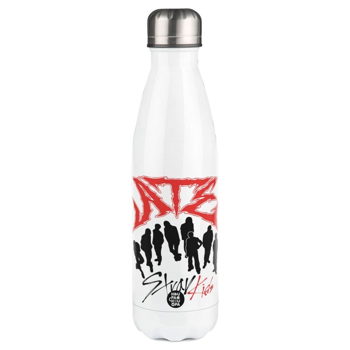 Termos din otel inoxidabil, 500ml, capac cu inchidere etansa, design ergonomic, alb