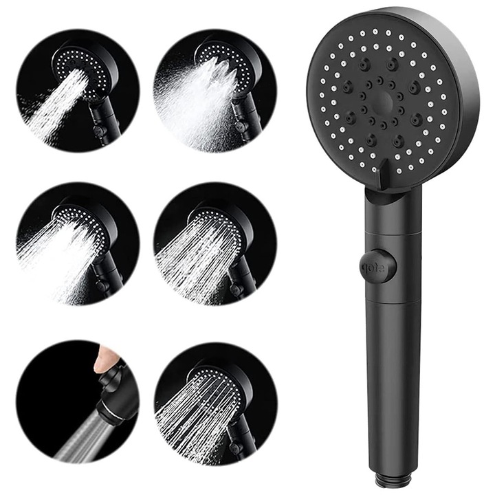 Para de dus BOMSTOM, ABS, 5 moduri, negru