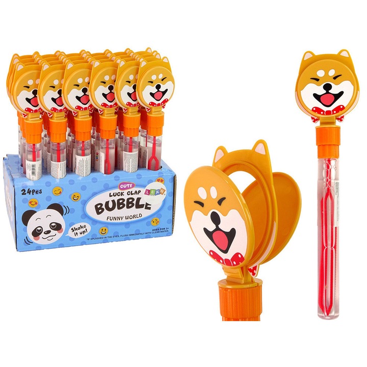 Interaktív játékszett gyerekeknek, LEAN Toys, Szappanbuborék, 30 cm, 24 darab, többszínű