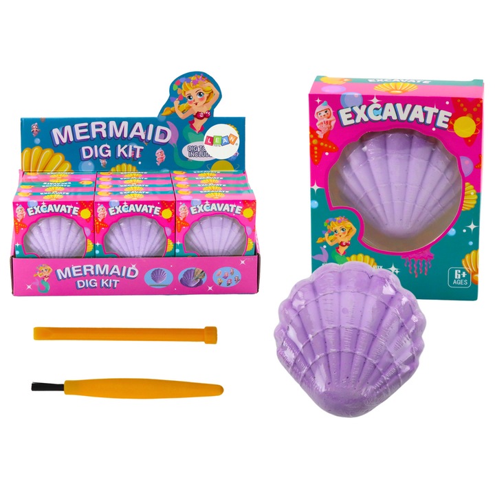 Комплект образователни игри LEAN Toys, Археология, Русалка, 12 части, 13,5x10,5x4см