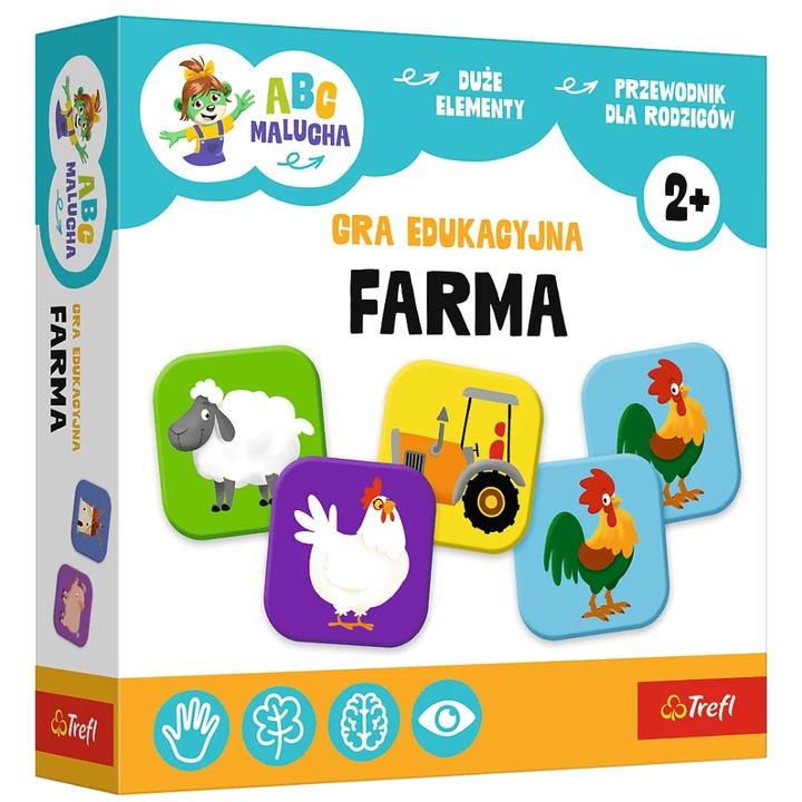 Farma ABC Malucha oktató játék, Trefl, 2-4 játékos, színes illusztrációk