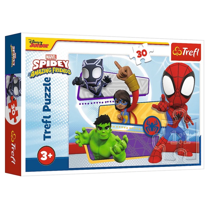 Пъзел Спайди и приятели, 30 части, 270x200мм, многоцветен