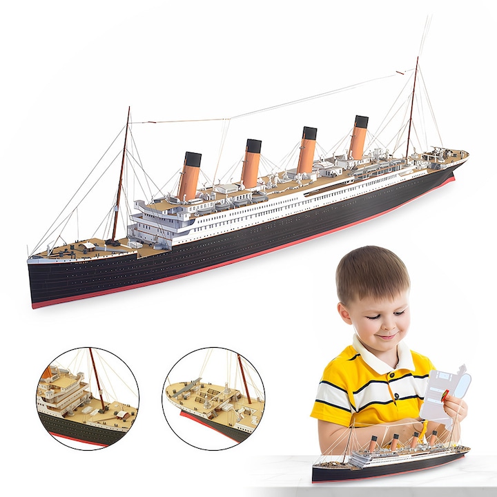 1:400 3D Puzzle Titanic Hajó Prémium Gyermekeknek és Felnőtteknek Nagy 282db
