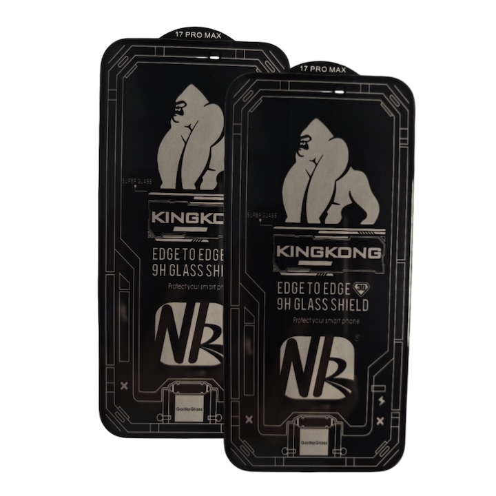 Folie protectie ecran set 2 bucati pentru iPhone 17 Pro Max, 6.9 inch, sticla securizata, protectie completa, prietenoasa cu husele