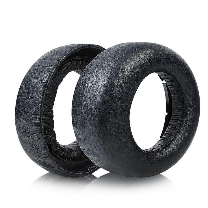Csere fülpárnák Sony PlayStation 5 Pulse 3D fejhallgatóhoz, proteinbőr anyag és memóriahab, fekete