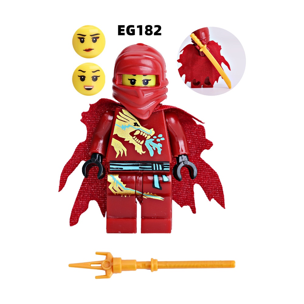 Set de constructie cu minifigurine ninja, 186 piese, multicolor