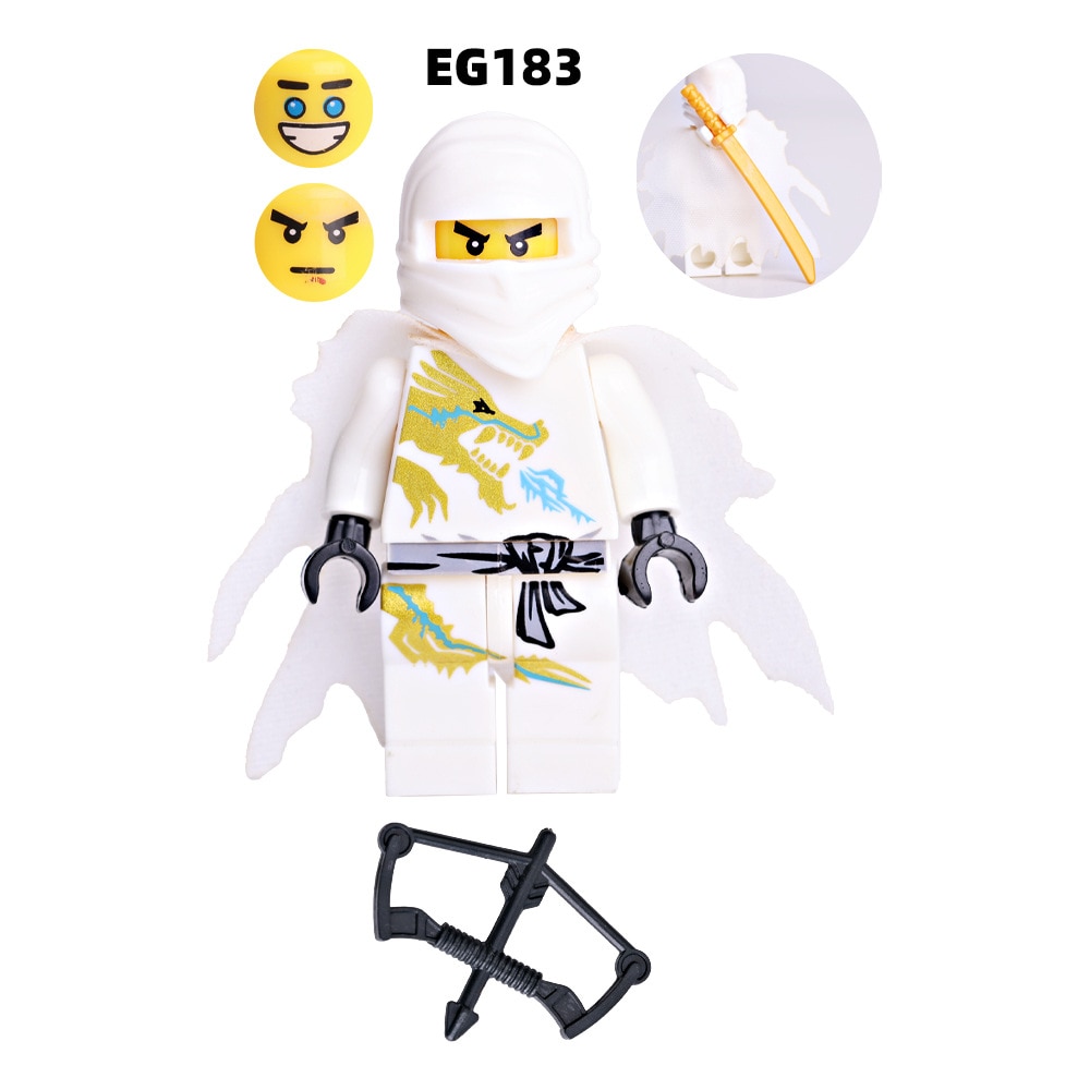 Set de constructie cu minifigurine ninja, 186 piese, multicolor