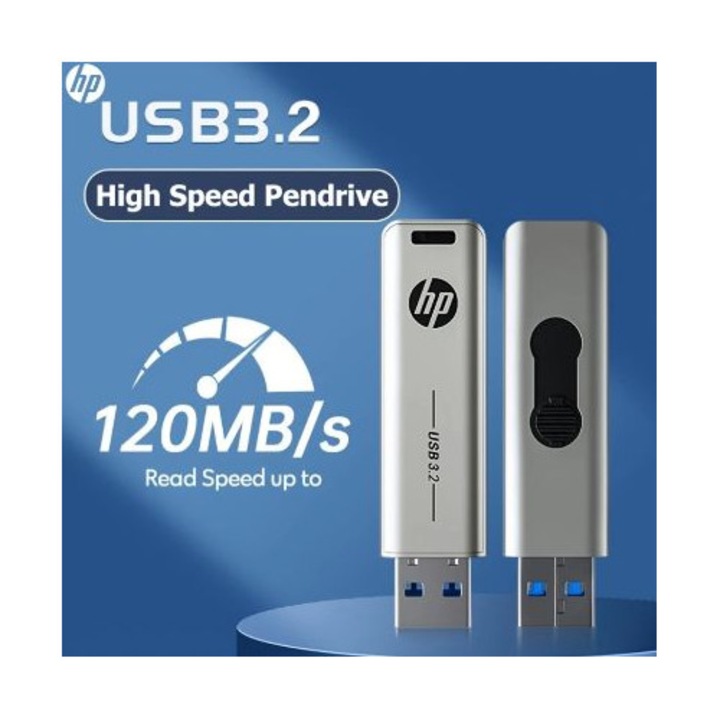 USB памет 2TB, HP, сребриста, USB 3.2, 60x20x9mm, 1 бр.