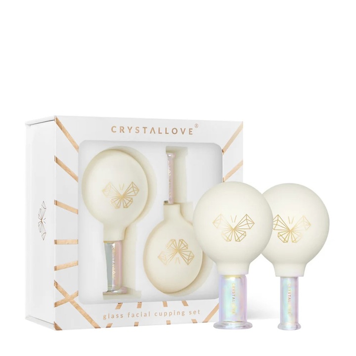 Комплект от 2 инструмента за масаж на лице, CRYSTALLOVE, 2 размера, ергономични