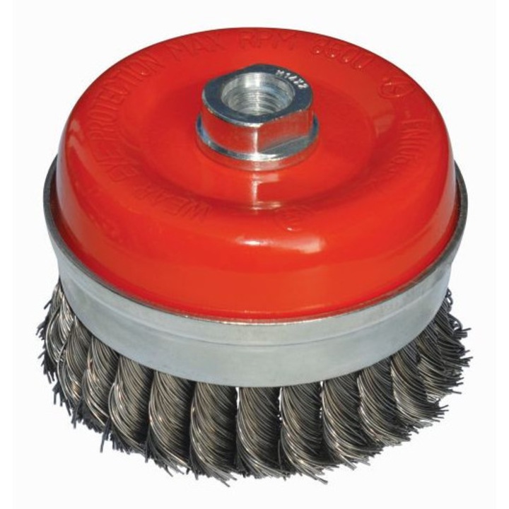 Телена четка 100 мм, ABRABORO, M14, плетена тел 0,5 мм