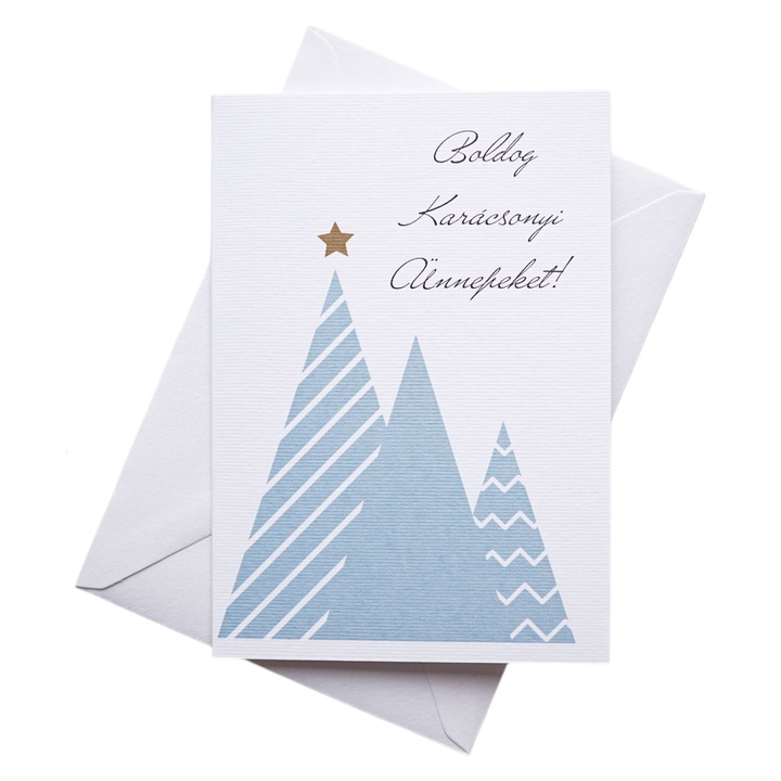 Felicitare de Craciun, In Starlight tip 4, handmade, limba maghiara, A6, 250g