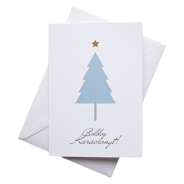 Felicitare de Craciun, In Starlight tip 3, handmade, limba maghiara, A6, 250g