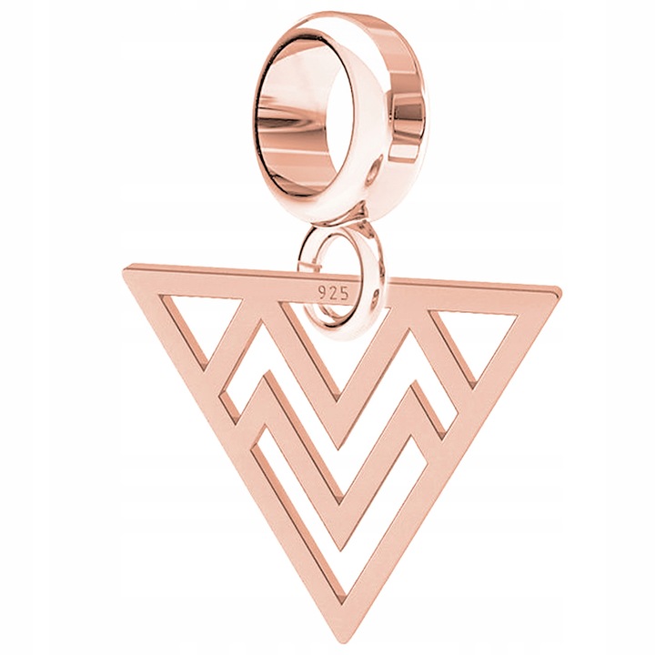 Pandantiv roze aurit, Larezo, argint 925, anti-alergic, 25x15mm, set cu cutie de bijuterii.