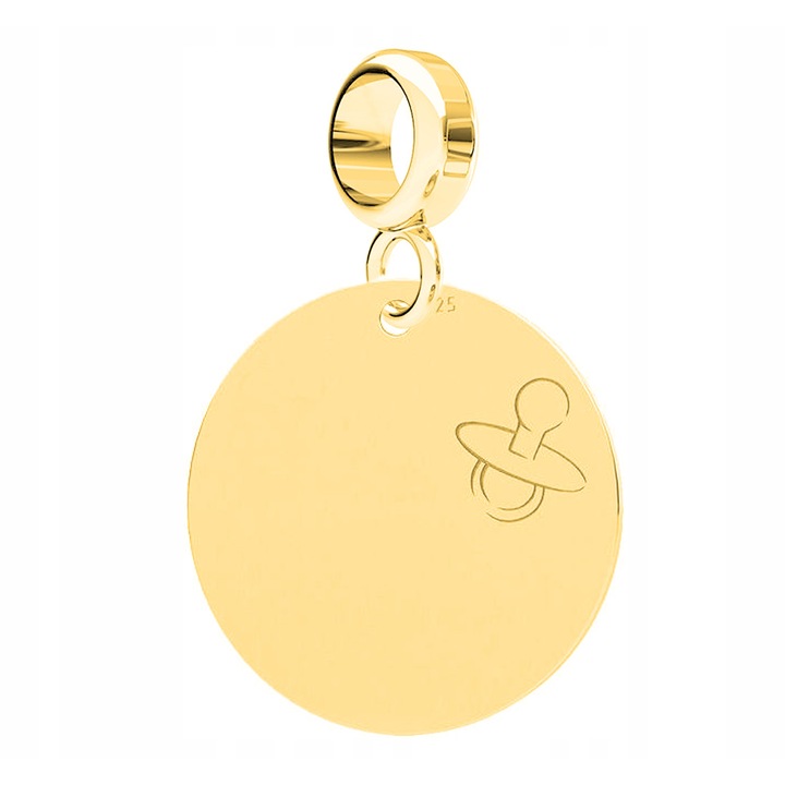 Talisman de bratara Larezo, argint 925, acoperire aur 585, 26x16mm, set complet cu cutie de bijuterii