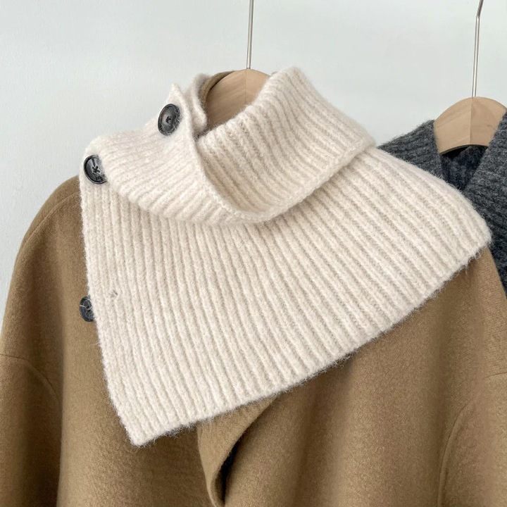 Női sál és kendő, koreai stílusú, klasszikus design, fehér színű, műgyapjú anyag