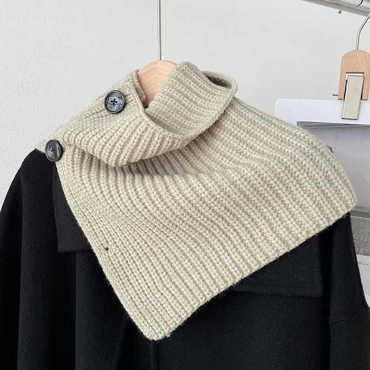 Női sál és kendő, koreai stílusú, klasszikus design, fehér színű, műgyapjú anyag