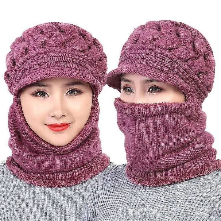 Caciula dama, caciula tricotata din acril, captuseala din lana, marime unica