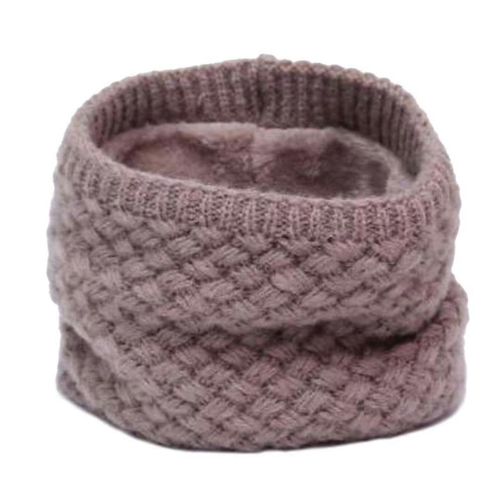 Set 2 fulare tricotate unisex, calduroase, khaki, 47x22cm