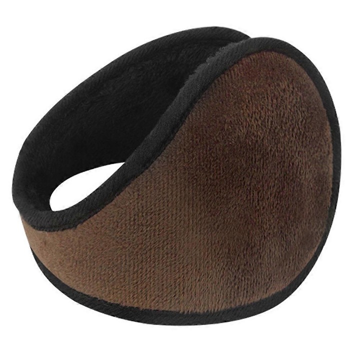 Téli fülmelegítő, unisex, bársony, 42x13cm, barna
