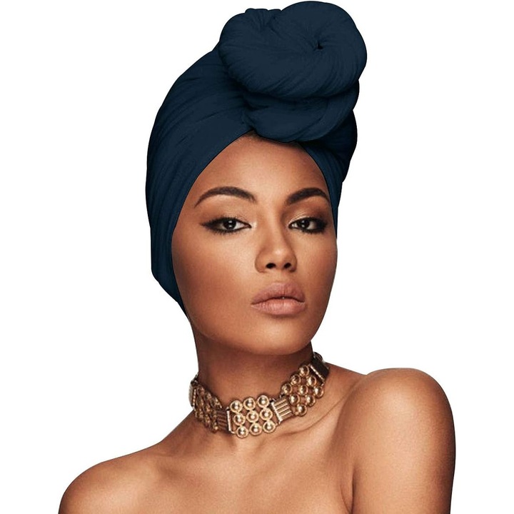 Fular pentru cap, 200x80cm, bleumarin