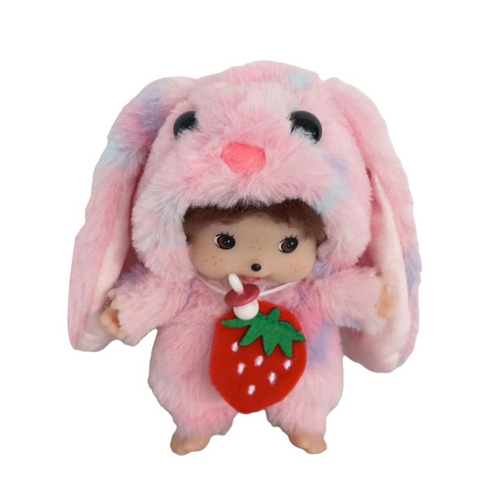 Jucarie de plus Maimuta Monchhichi, 15cm, multicolor, set 1 bucata