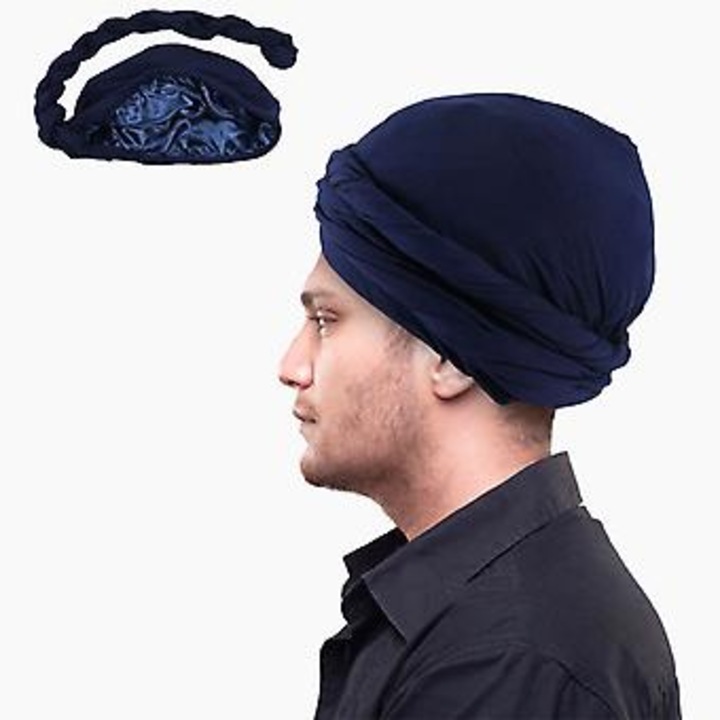 Turban barbati, vintage, elastic, 58-60 cm, bleumarin