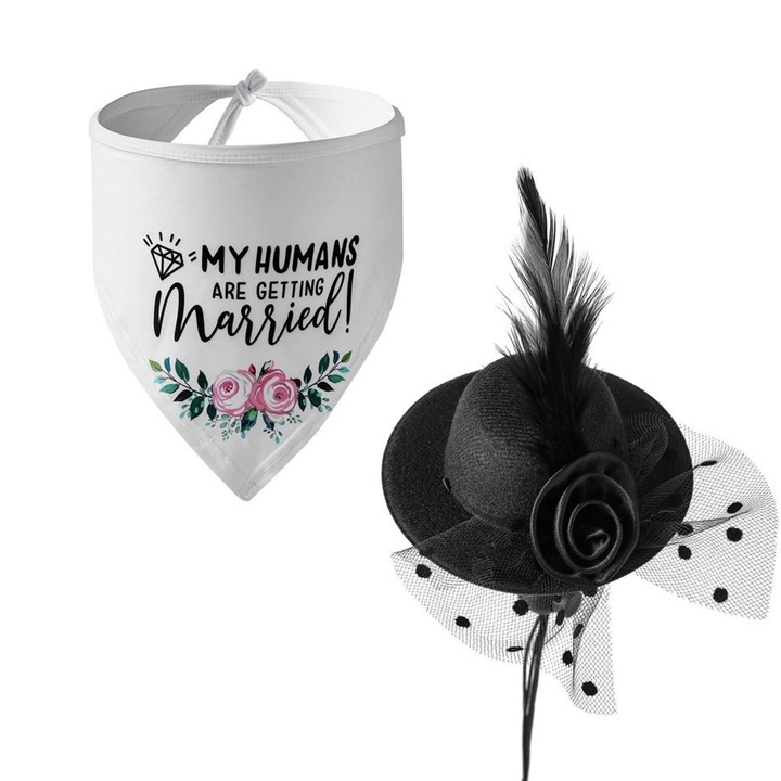 Комплект бандана и шапка за кучета, универсален размер