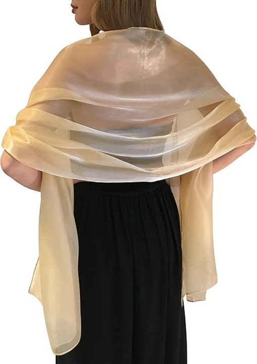 Sal elegant din matase si casmir, multicolor, 70x170cm, pentru mireasa si domnisoare de onoare