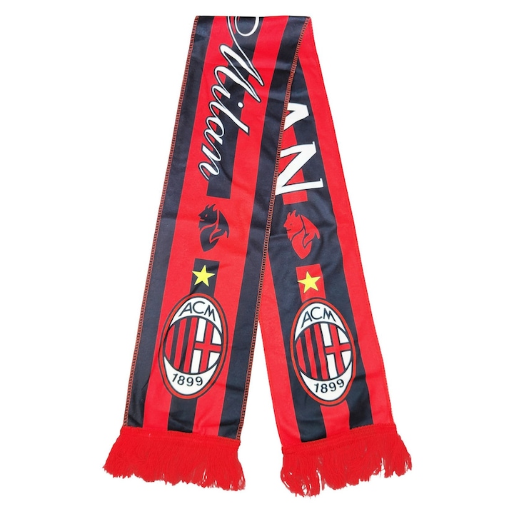 AC Milan szurkolói sál, 1.43m x 16.5cm, pamut bársony anyag
