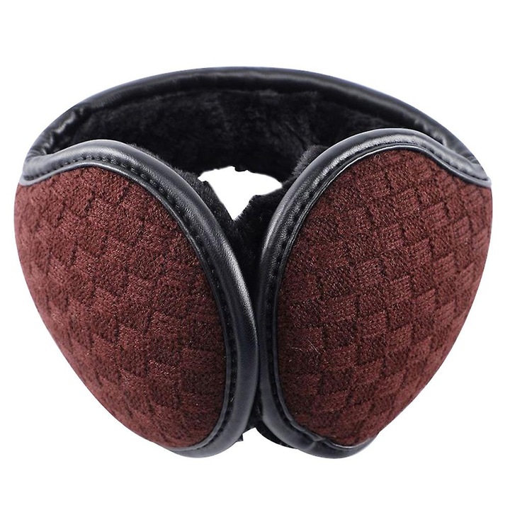 Kötött, állítható, uniszex téli fülvédő, barna