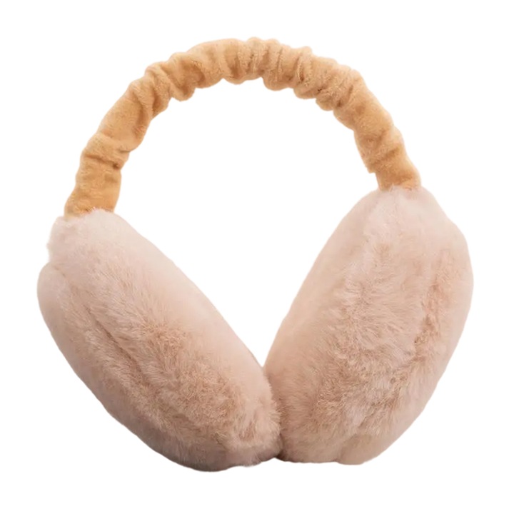 Unisex, összecsukható téli fülvédő, bézs