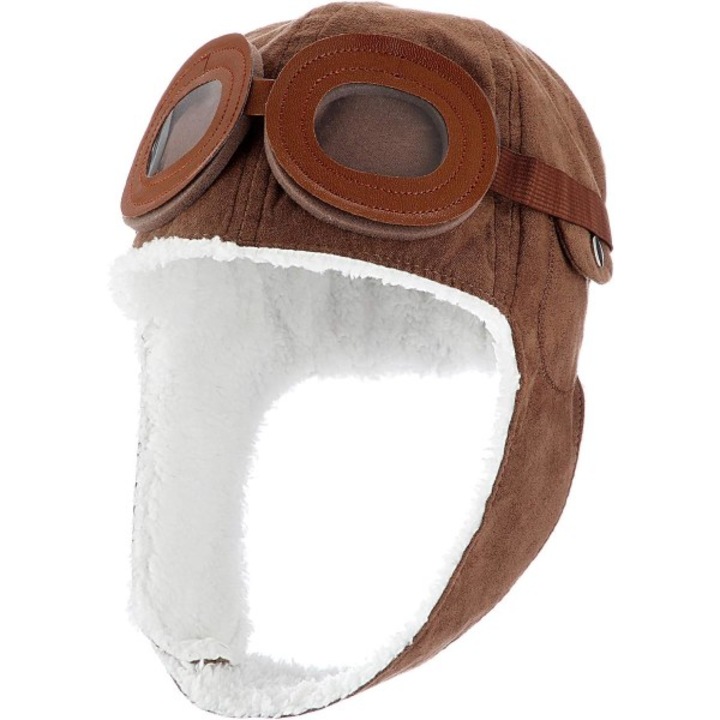 Caciula de iarna pentru baieti, portocalie, marime mare, set cu urechi de fas INIOR