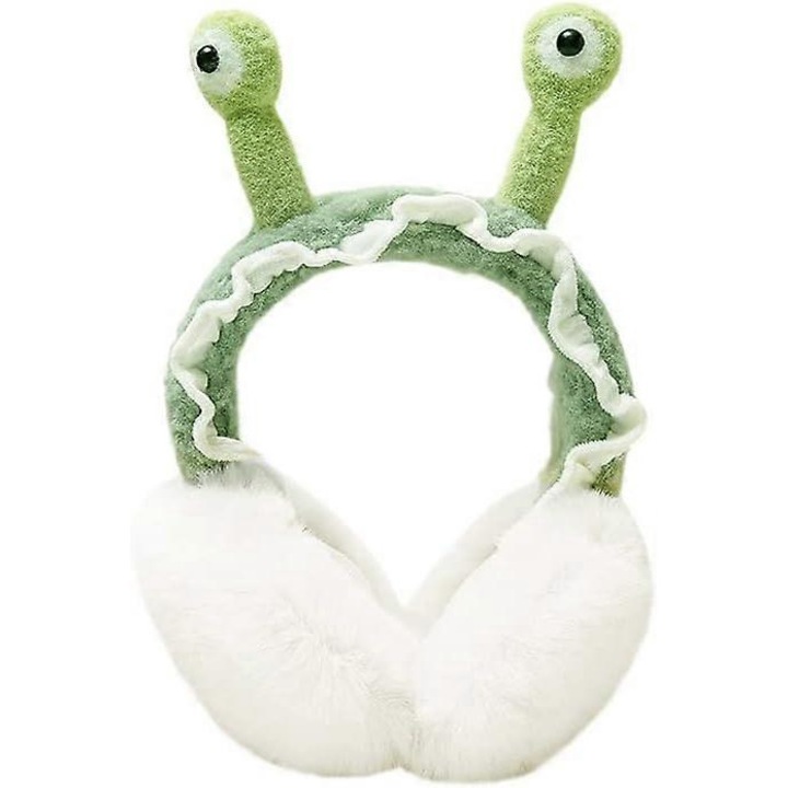 Téli fülvédő, zöld/fehér, 22.5x16x14cm