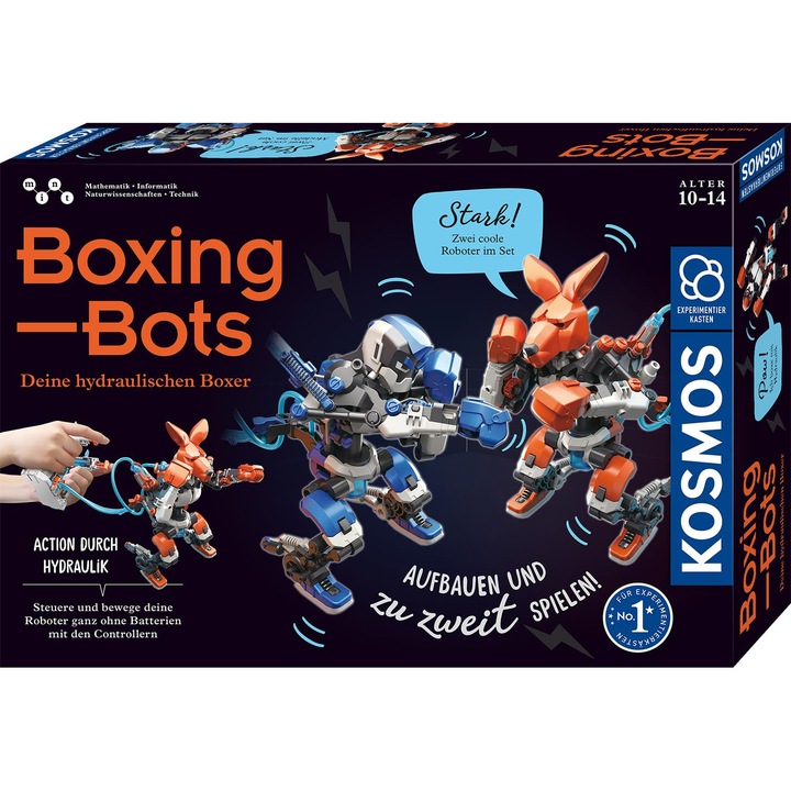 Kosmos 621162 Boxer Bots - Дуелът на роботите, робот играчка за деца над 10 години, управлявайте роботите с джойстик и хидравлична технология, комплект за експерименти за деца над 10 години